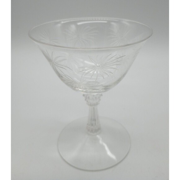 American Fostoria Etched Long Stem Sherbet Dish Lido Pattern Replacement - Picture 1 of 4